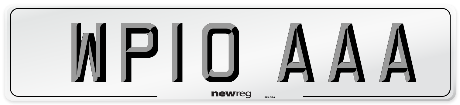 WP10 AAA Number Plate from New Reg
